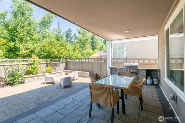 Step out back to your covered patio