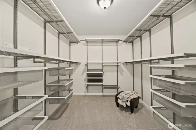 Walk-in closet with Elfa storage system