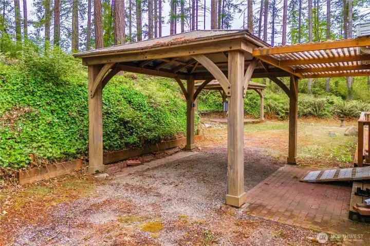 Carport and covered entry to the home.