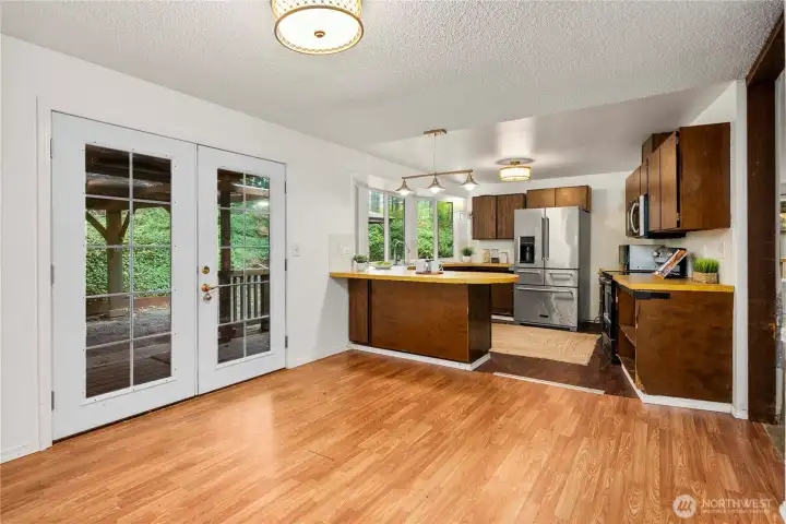 Showing the eat-in area of the kitchen.
