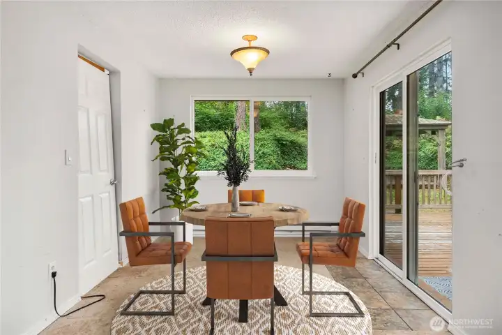 Virtually staged dining room.