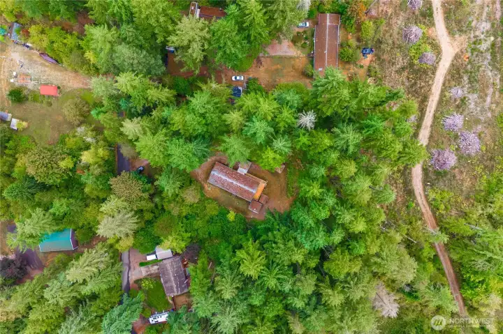 Aerial view of the lot.