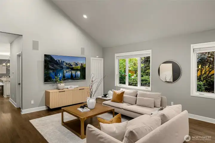 Bonus room off the kitchen could be a bedroom for generational living, as it has a closet and 3/4 bath next to it