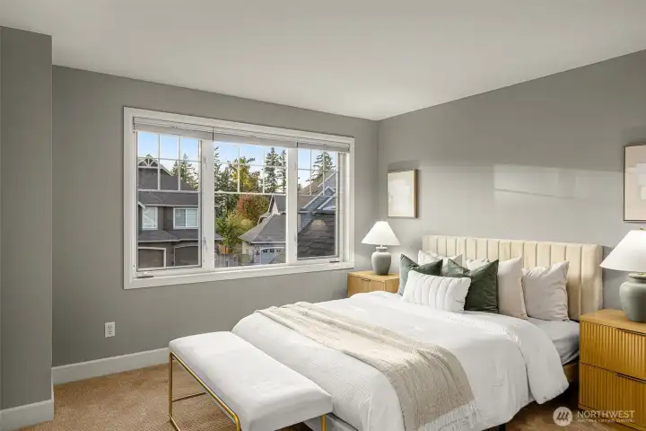1 of 4 spacious bedrooms upstairs, with its own ensuite bathroom