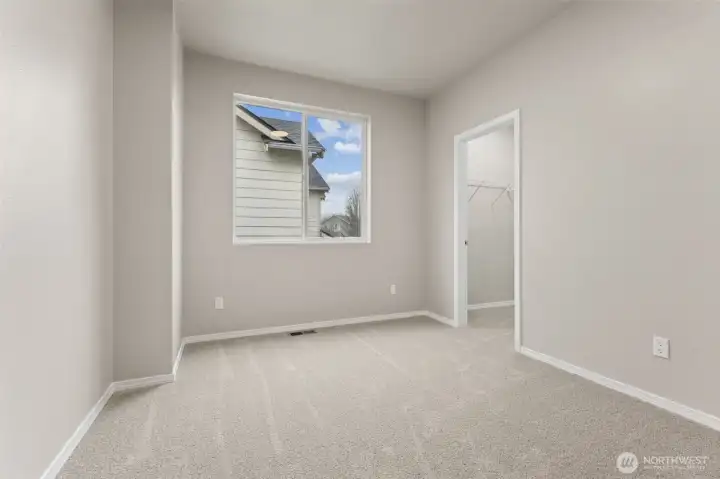 Bedroom #3 is proof that simple can still be good. Brand new carpet keeps the room soft and comfortable, paired with crisp white trim and a large window that brings in natural light. The neutral palette makes it easy to furnish without overthinking it. Forced air gas heating keeps the home efficient and evenly comfortable, and the new carpeting continues throughout the bedrooms, upstairs hallway, and staircase for a cohesive feel. It’s clean, fresh, and ready for whatever role you need it to play.