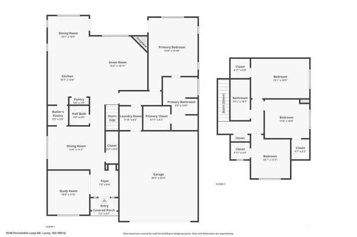 Floorplan including the main floor and 2nd floot.