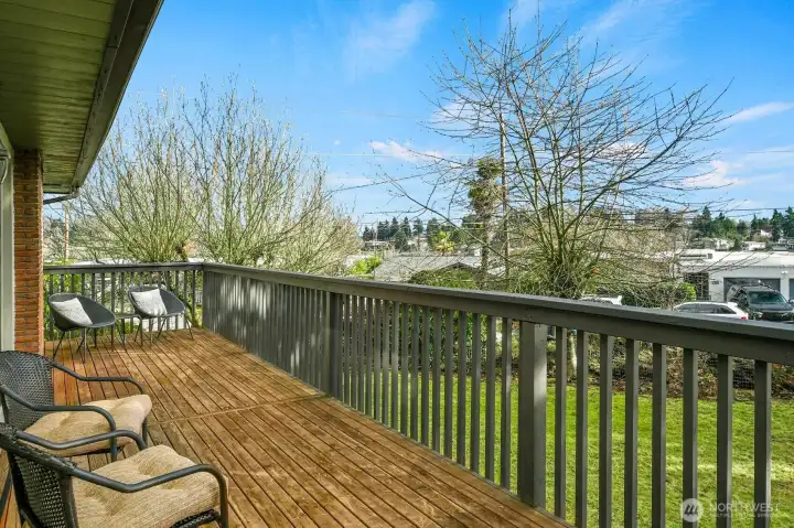 The deck off the living area.