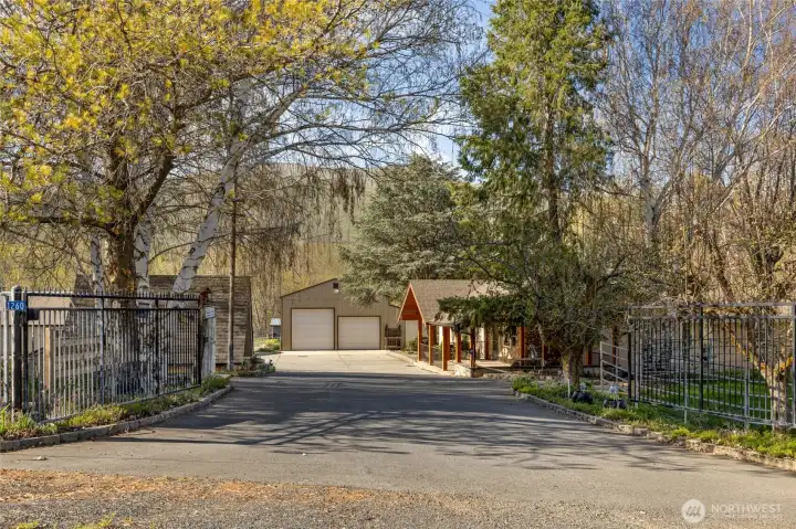 Gated with 2 entrances for easy access for trailers and other long vehicles