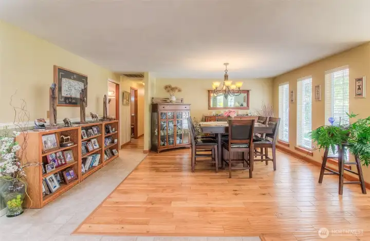 Tile and hardwood warm up the spaces