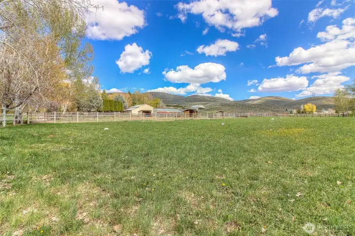 pasture area with water tank