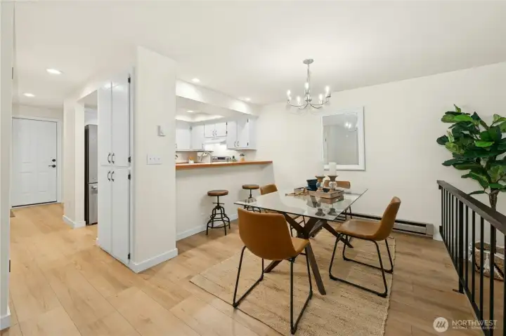 The dining area adjacent to the kitchen.