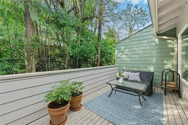The west-facing deck offers plenty of room for outside dining, or starting your day with a good book and a cup of coffee.