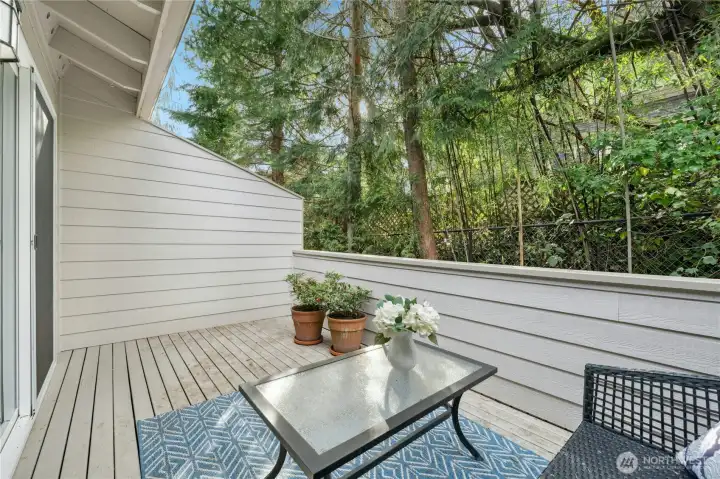 The deck, exterior and roofs are all maintained by the Homeowner's Association. The beautiful grounds are also maintained by the HOA.