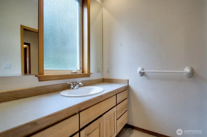 Jack-and-jill bathroom between the two bedrooms.