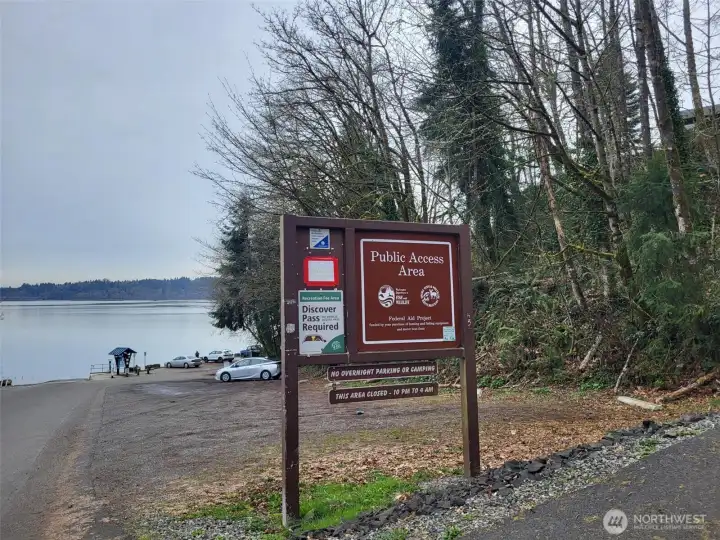 Down the street is Public Boat launch.