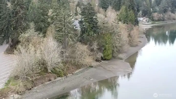 beach alongside the public boat launch.
