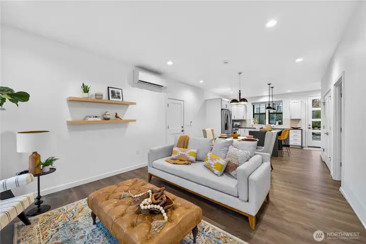 Flexible living spaces with a great room design allow for open living and entertaining.