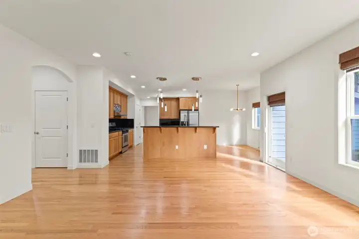 Open-concept layout seamlessly connecting the living spaces, offering a balance of sophistication & functionality