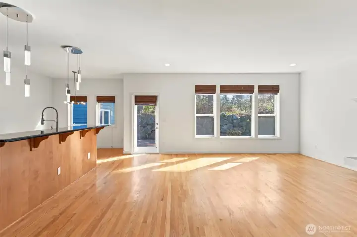 Bamboo window shades highlight the home’s quality & attention to detail.