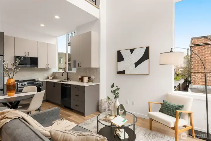 Everything flows in this space—from brunch at the table to movie night on the couch.