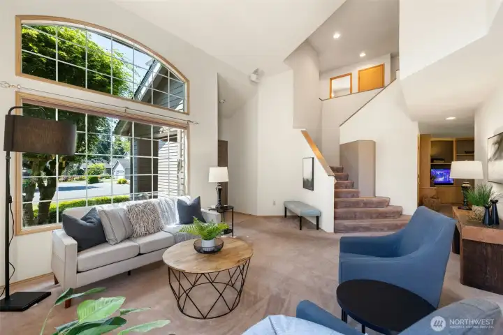 Bright and airy with massive picture windows and a graceful layout.