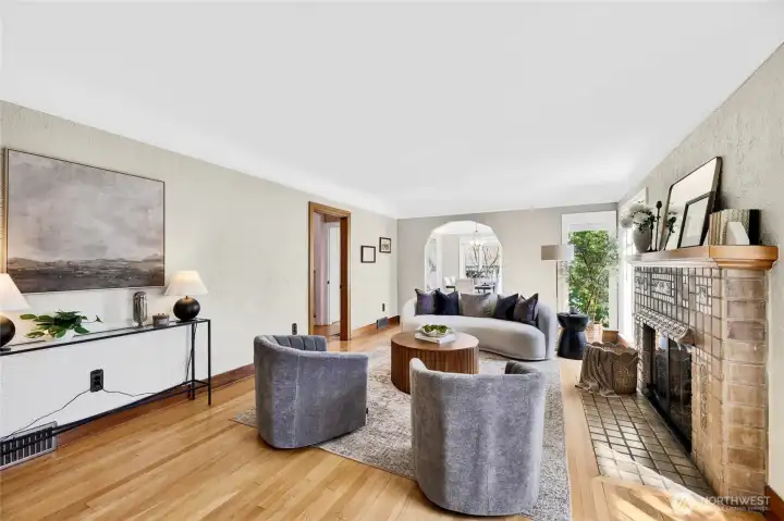 Another angle of the living room which opens to the dining room