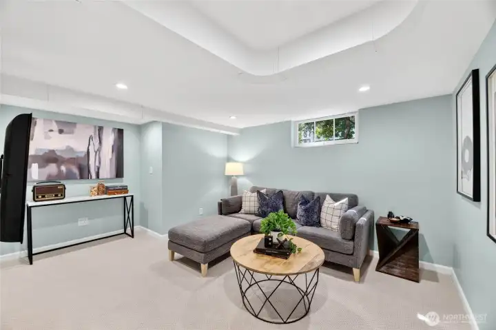 The lower level family room