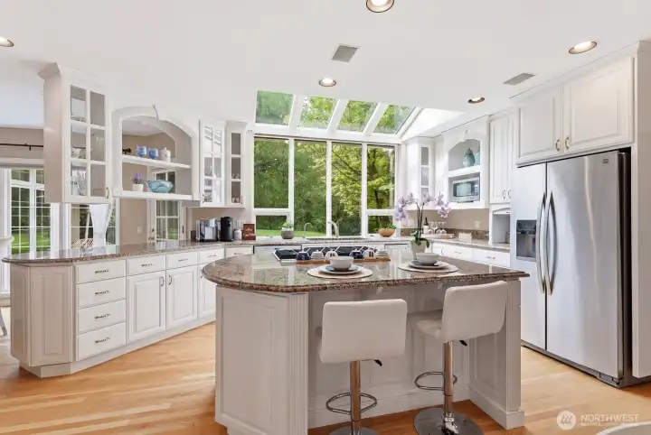 The chef’s kitchen is thoughtfully designed for culinary excellence and effortless entertaining.