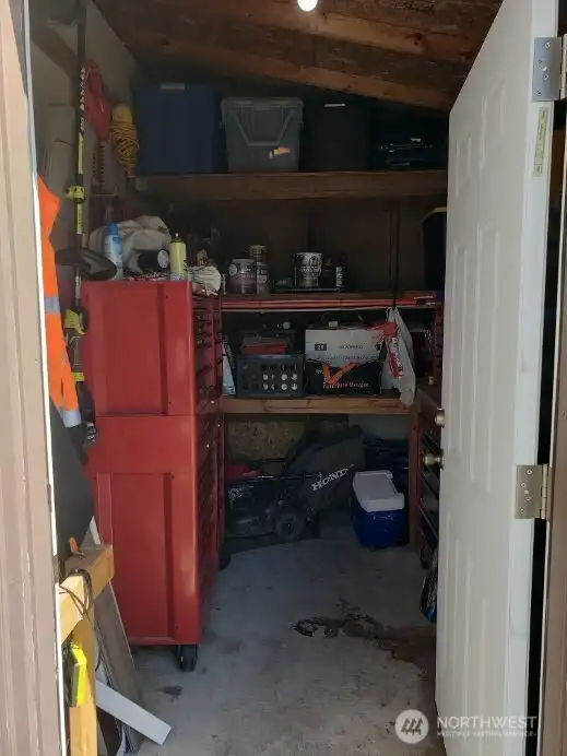 A Picture of the Inside of the Storage Shed.