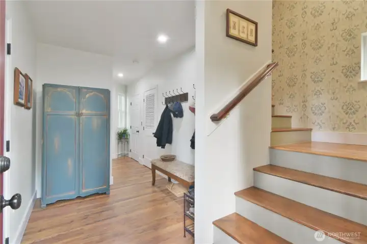 Entry with elevator tucked in nicely- it's the far door on right