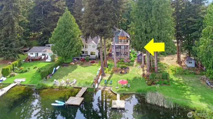 Looking at the house from the Lake