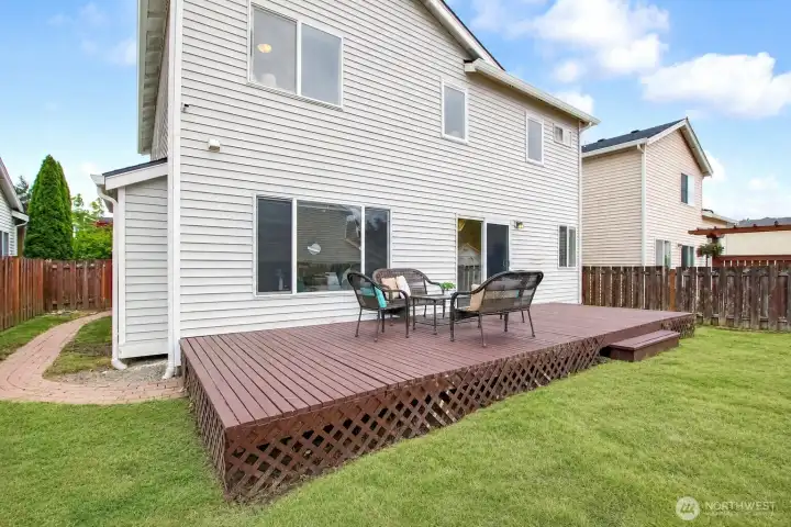 Newly stained deck