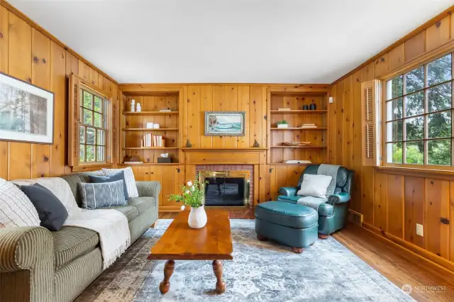 Charming, well loved and private wood paneled den