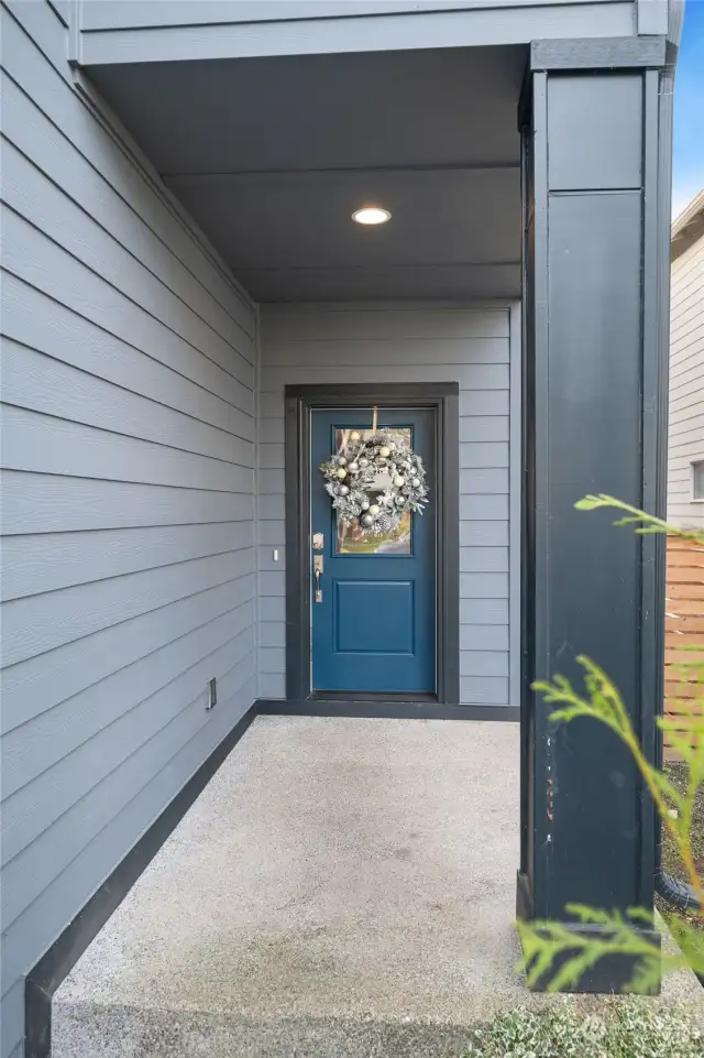 Covered front porch. Amazon deliveries won't get wet :)