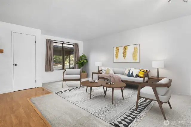 Family room virtually staged
