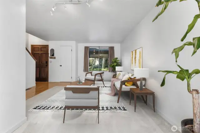 Family room virtually staged