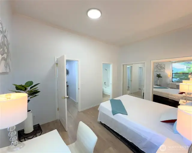 high ceiling bedroom