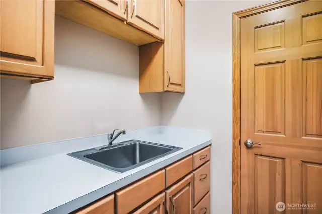 Laundry room with sink and extra storage