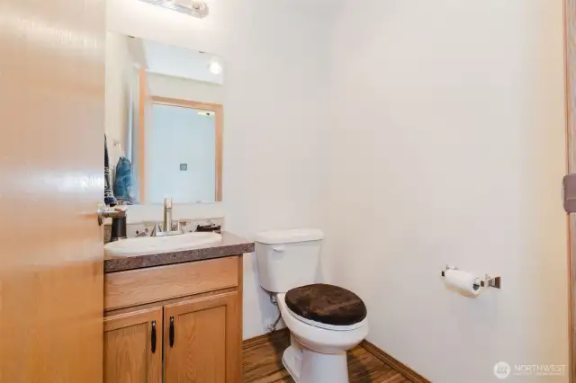 Guest half bath on main floor.