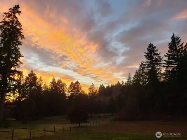 Sunset from the backyard.