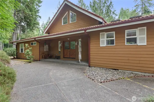 Close-up of the front of the home.
