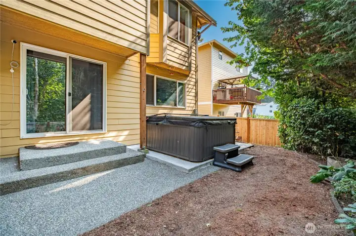 Hot tub included and works great! Get ready for fall and winter nights actually enjoying your back yard.