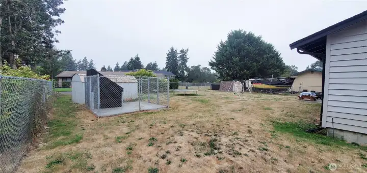Fenced Dog Run and House