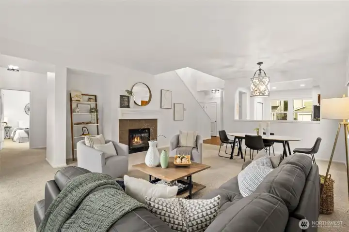 Plenty of room for a huge sectional and many different furniture layouts!