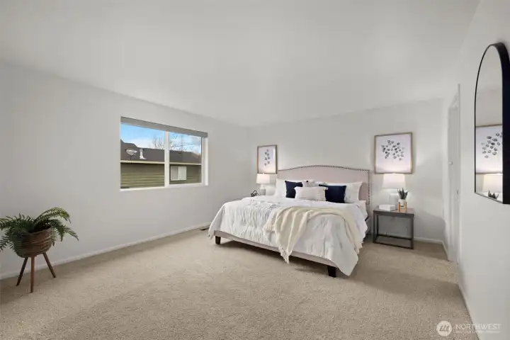 Huge primary suite, with lots of room for furniture and function