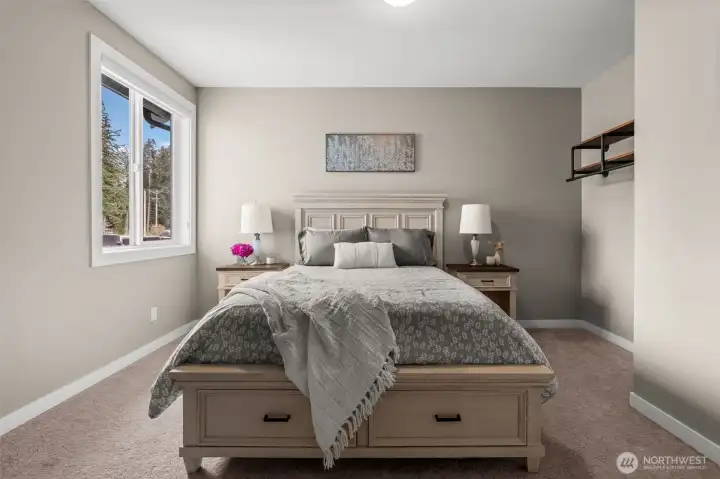 With four designated bedrooms upstairs, this lower flex room offers extra space for your creativity and storage needs.