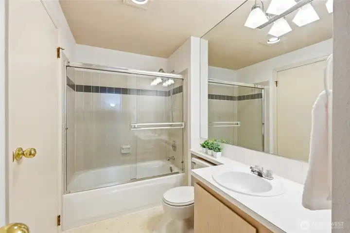Bathroom featuring tub/shower combination