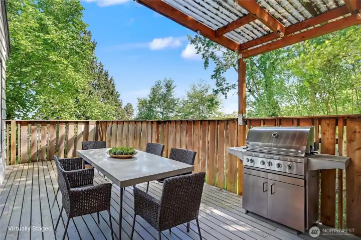 Back deck off living room.