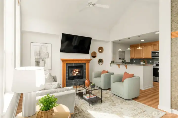 Enjoy the cozy fireplace