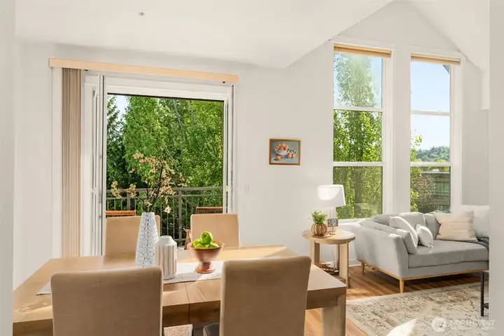 Dining room with French doors to the deck!